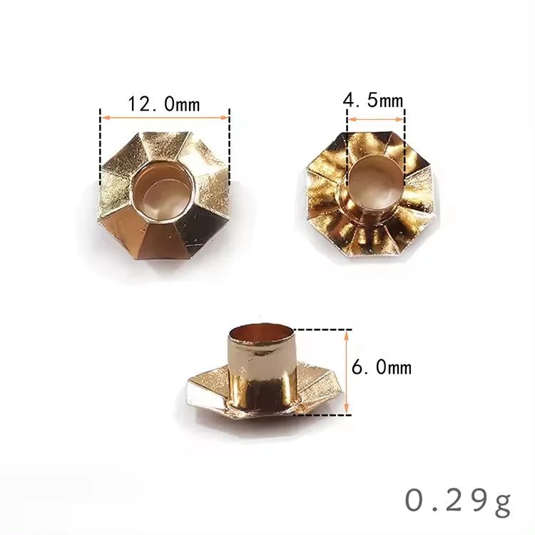Hot Sale High Quality Gold Garment Handbags Eyelet Grommet Garment Accessories Pattern Flower Shape Eyelet