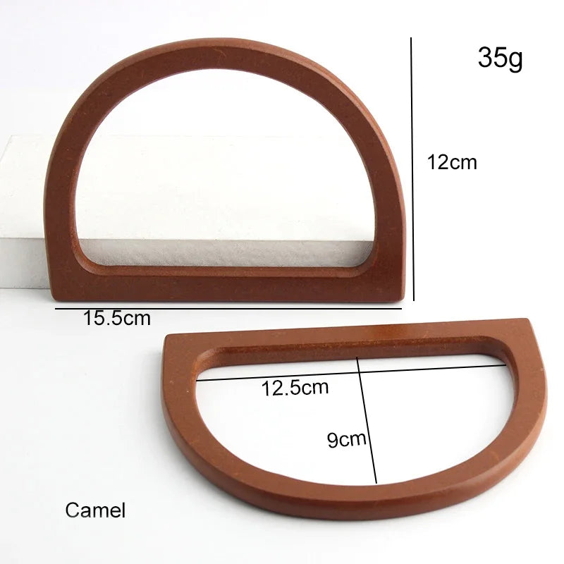 Spot Package Simple and Stylish Wooden Handle D-shaped Handle Replacement Parts DIY Wallet Handbag Handcraft Bag Handle