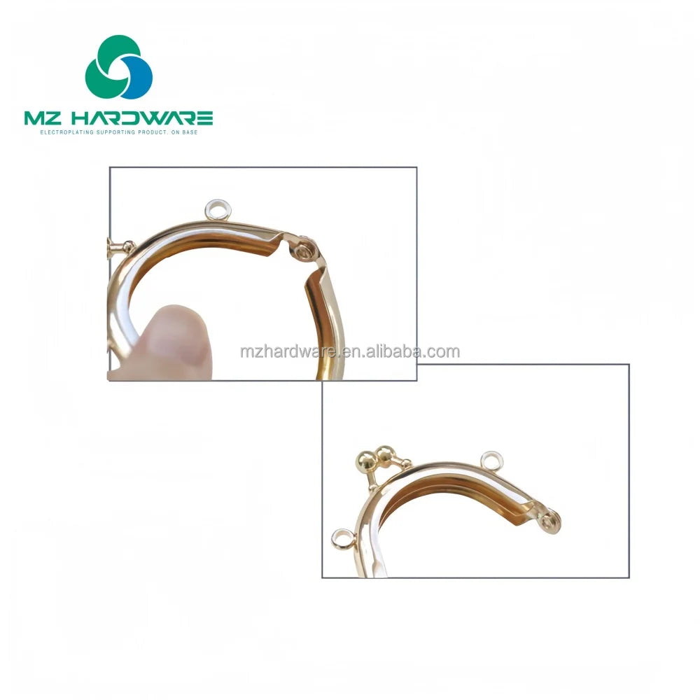 MZhardware Vintage Professional Mini Purse Frame with 5cm Bag Strap Steel Plate Connector Handles Other Bag Parts & Accessories