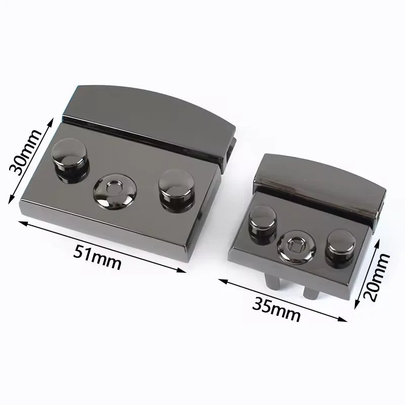Metal Handbag Lock Security Rectangular Bag Lock Hasp and Staple Twist Turn Lock Handbag Hardware Accessories