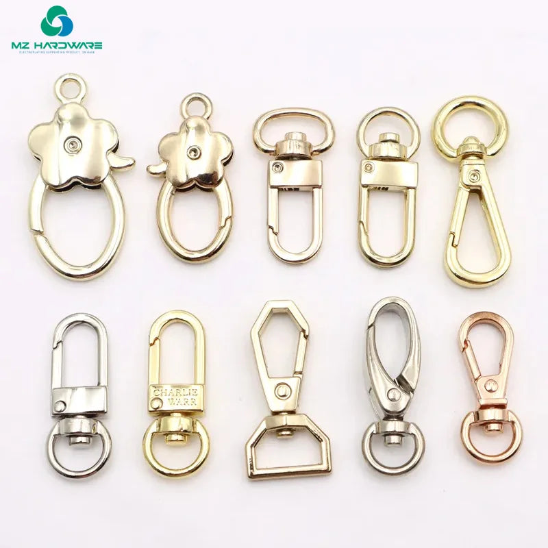 Luxury Waterproof Zinc Alloy Metal Swivel Carabiner Snap Hook Different Sizes Bag Clasp for Dog Leash Lanyard & Key Chain
