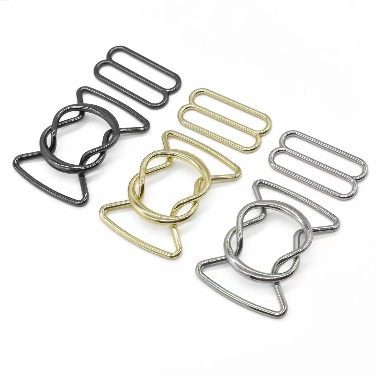 Metal Interlock Buckle 50mm Gold Front Closure Buckle for Belt  Interlocked Belt Buckle,Plating for Handbag Making