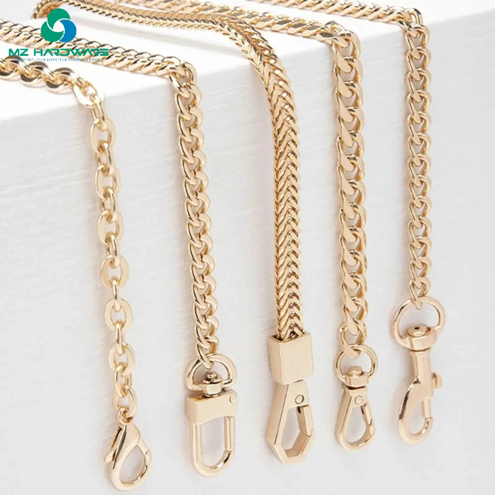 MZhardware Golden Bag Chain Accessories Metal Crossbody Shoulder Belt Underarm Chains Replacement Bags Strap for Women's Bag