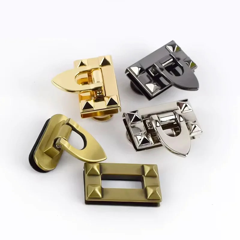 MZhardware Luxury Metal Bag Lock Handbag Hardware Turn Lock with Flip Clasp Practical and Stylish Bag Accessories