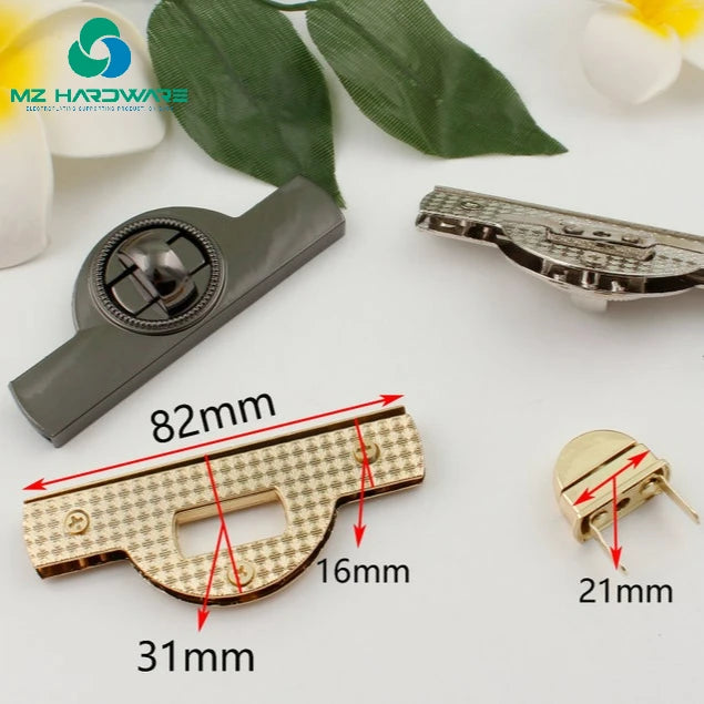 High Quality Silver Bag Lock Accessories Twist Turn Clasp for DIY Crafts Hardware Bags Accessory