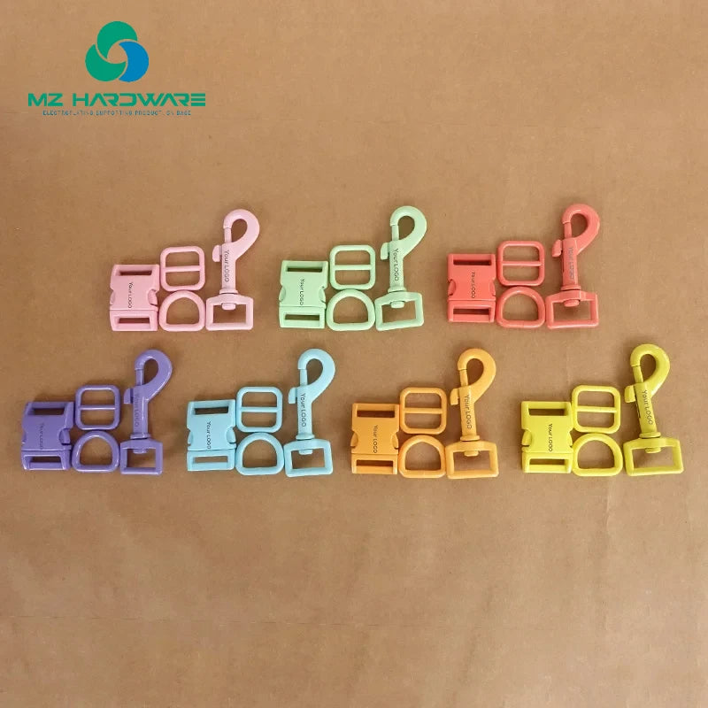 MZhardware DIY Dog Collar Buckle Hardware Set Engraved Metal Buckle Adjust Buckle D Ring Metal Dog Waterproof Dog Accessory Set