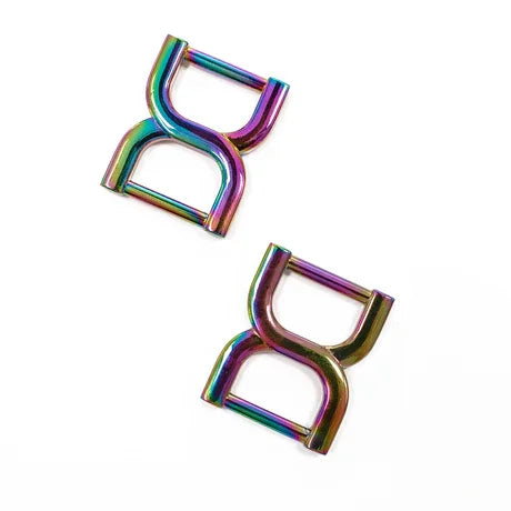 MZ Professional Luxury Handbag Luggage Brass Alloy Material 8 Strap Connectors X Ring Metal Buckle Strap D Ring Portable Double