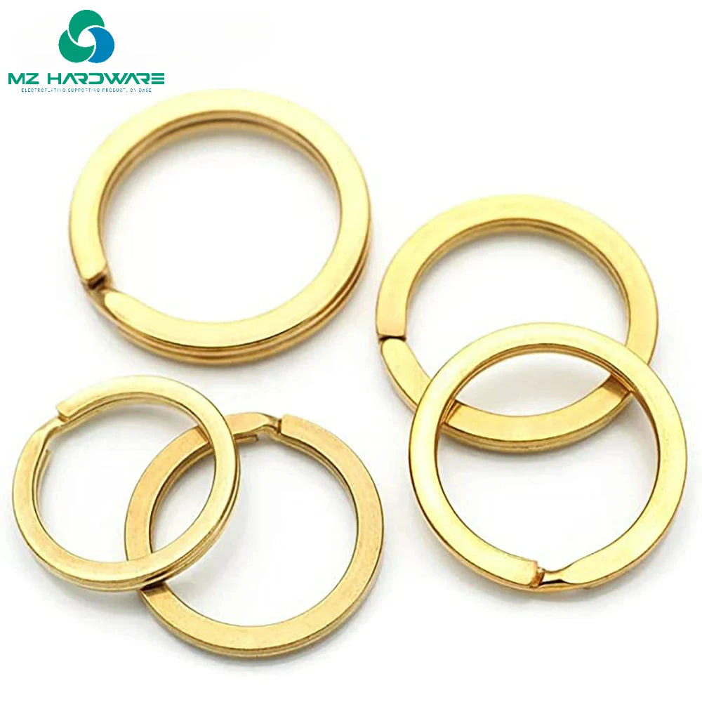 MZ High Quality Plated Keyring Hardware Keychain Metal Keychain Keyring Flat Ring Inner Diameter