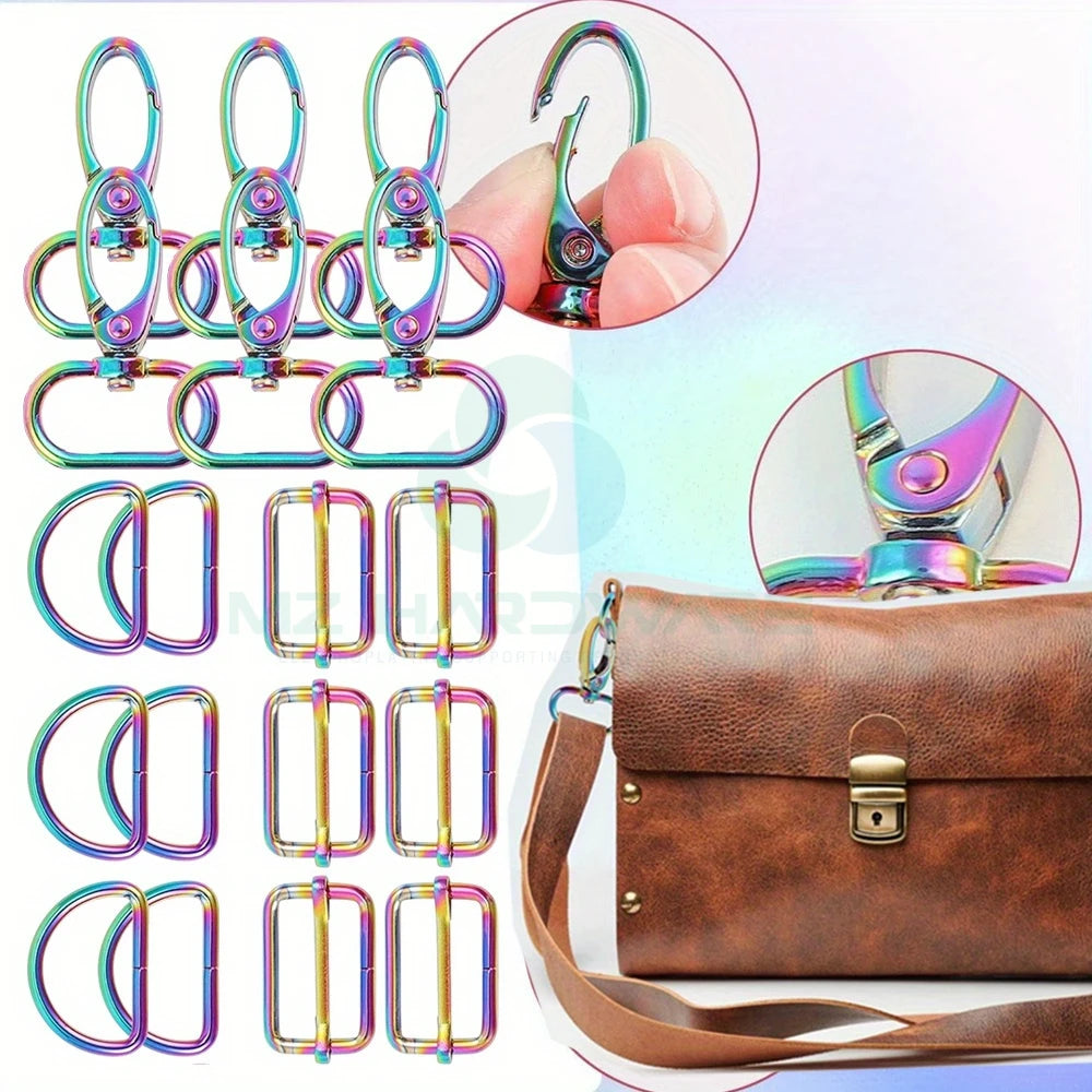Stainless Steel Swivel Clasps D-Ring Buckles Rotating Lobster Clasp 25mm Mixed Color Hardware for Dog Collars