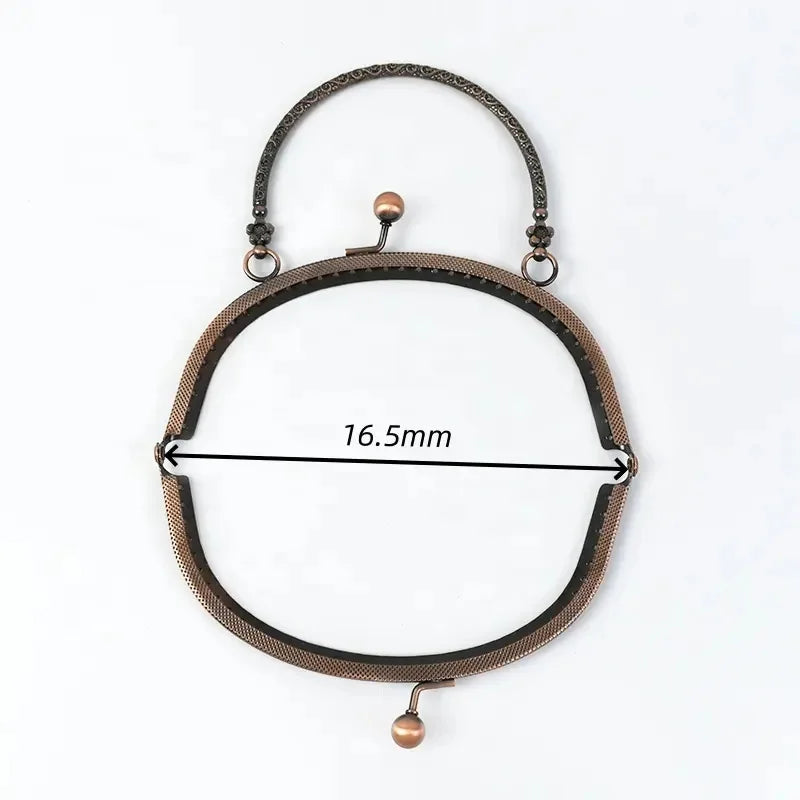 MZhardware 16.5cm Professional Ethnic Iron Bag Frame Portable Handbag Hardware Accessories Durable Replaceable Decorative Bag