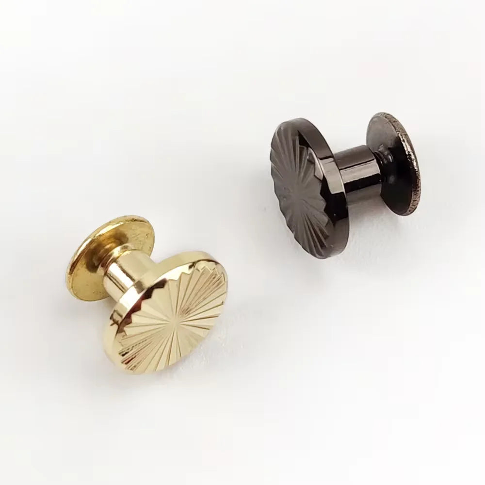 MZhardware New Design Double Cap Rivets Stainless Steel Chicago Screw Black for Leather Belt Bags