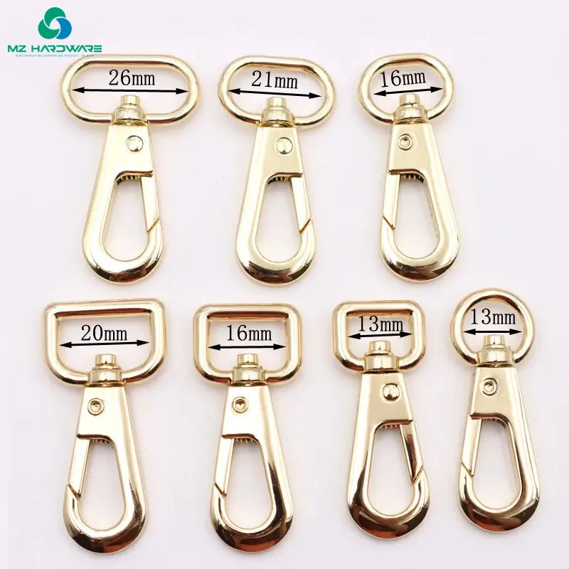 Luxury Waterproof Zinc Alloy Metal Swivel Carabiner Snap Hook Different Sizes Bag Clasp for Dog Leash Lanyard & Key Chain