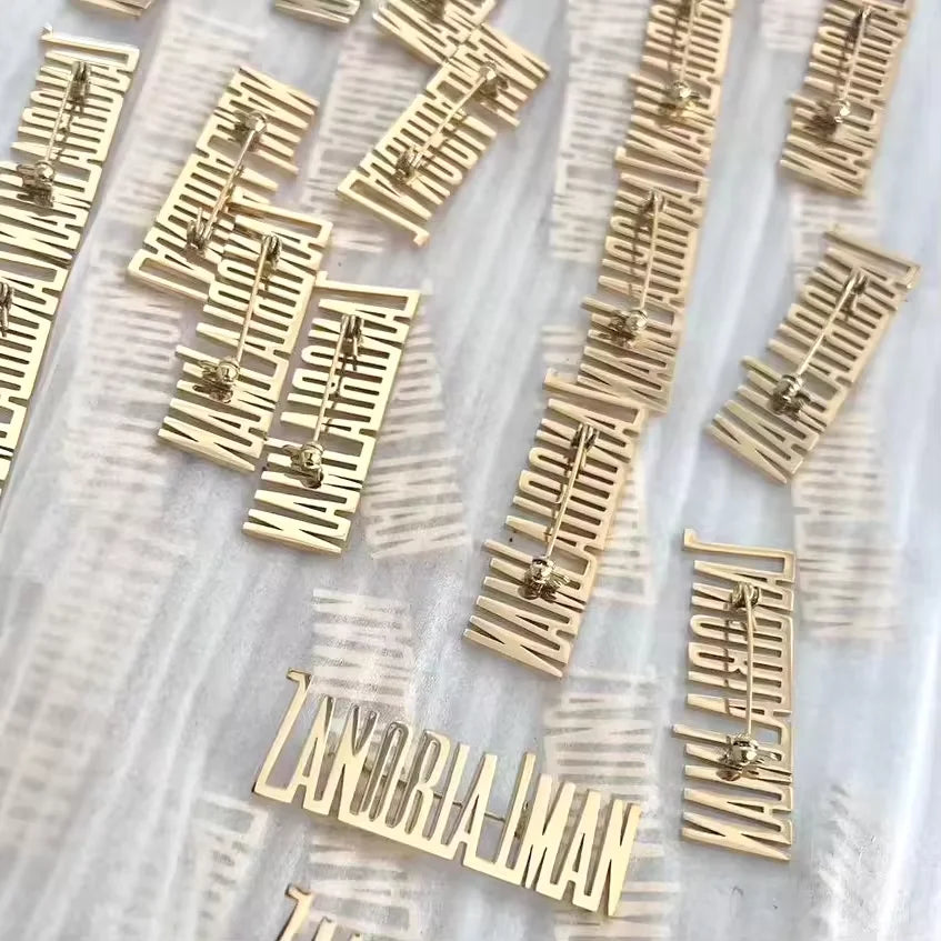 Hot Sale High Quality Letters Metal Lapel Pin Custom Brand Logo Letter Lapel Pin Badge for Gifts
