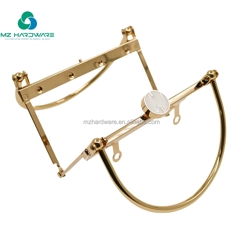 MZ Wholesale Customized Durable Steel Plastic Bag Accessories Iron Wire Purse Frame Handbag Handle Lock Strap for Luggage Use