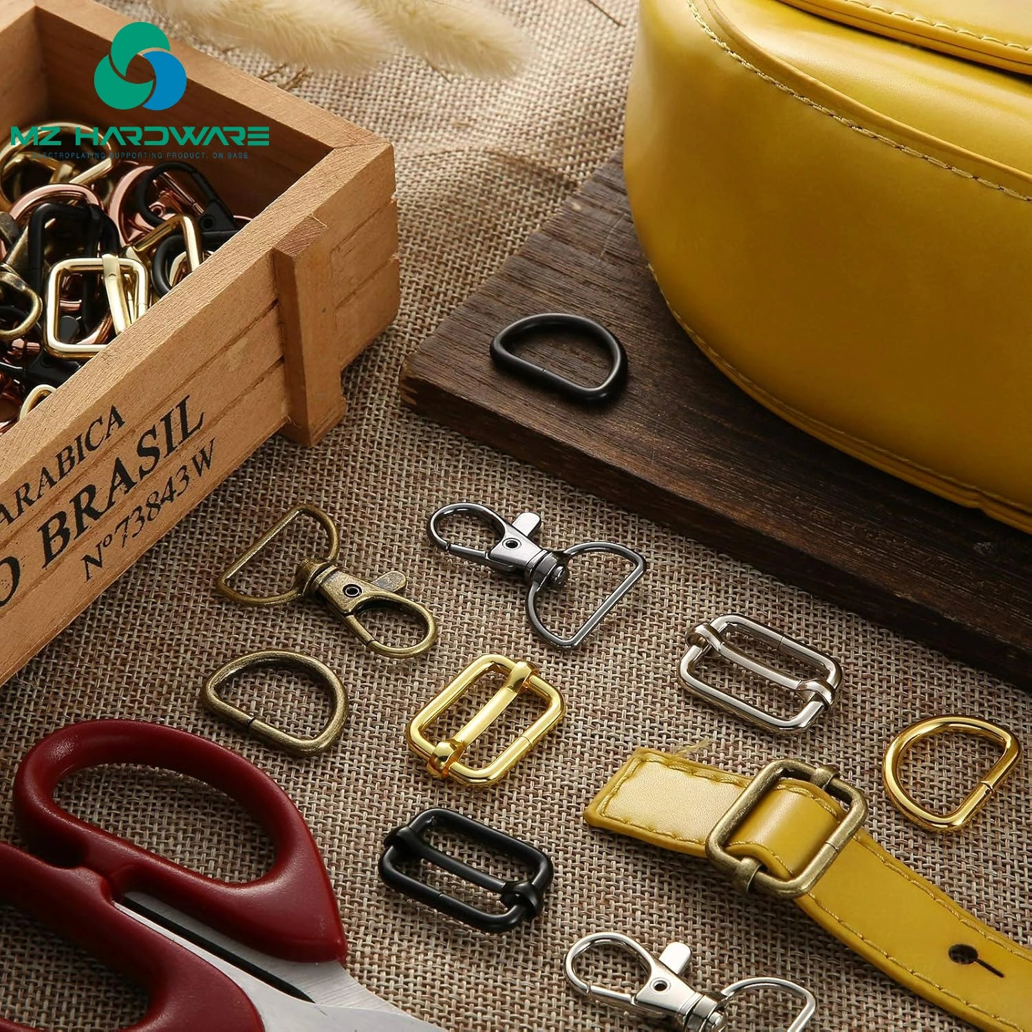 MZ Factory Wholesale D Rings for Purse Bag Hardware Purse Hardware for Bag Making Buckles Craft (Mixed Color,25 Mm)