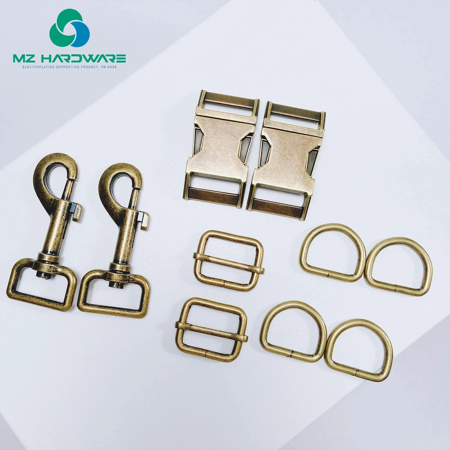 MZhardware Metal Swivel Snaps Hooks with D Rings Side Release Buckles Slide Buckle for Purses Lanyard Dog Collars