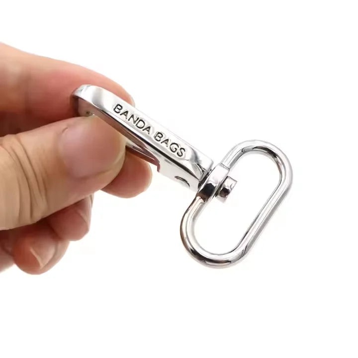 MZHardware Hardware Customized Logo Snap Hook Buckle Metal Fashion Bag Accessories Clasp Buckle for Strap and Handbag