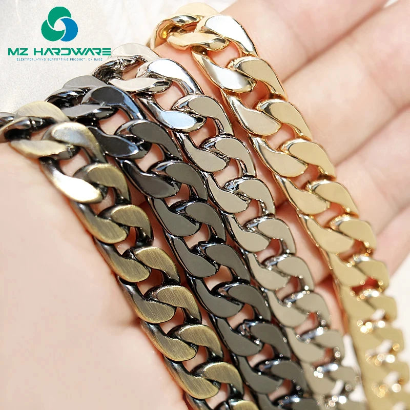 MZ High Quality Metal Flat Flattened Single Shoulder Strap DIY Bag Chain Accessories Replaceable Crossbody Bag Chain