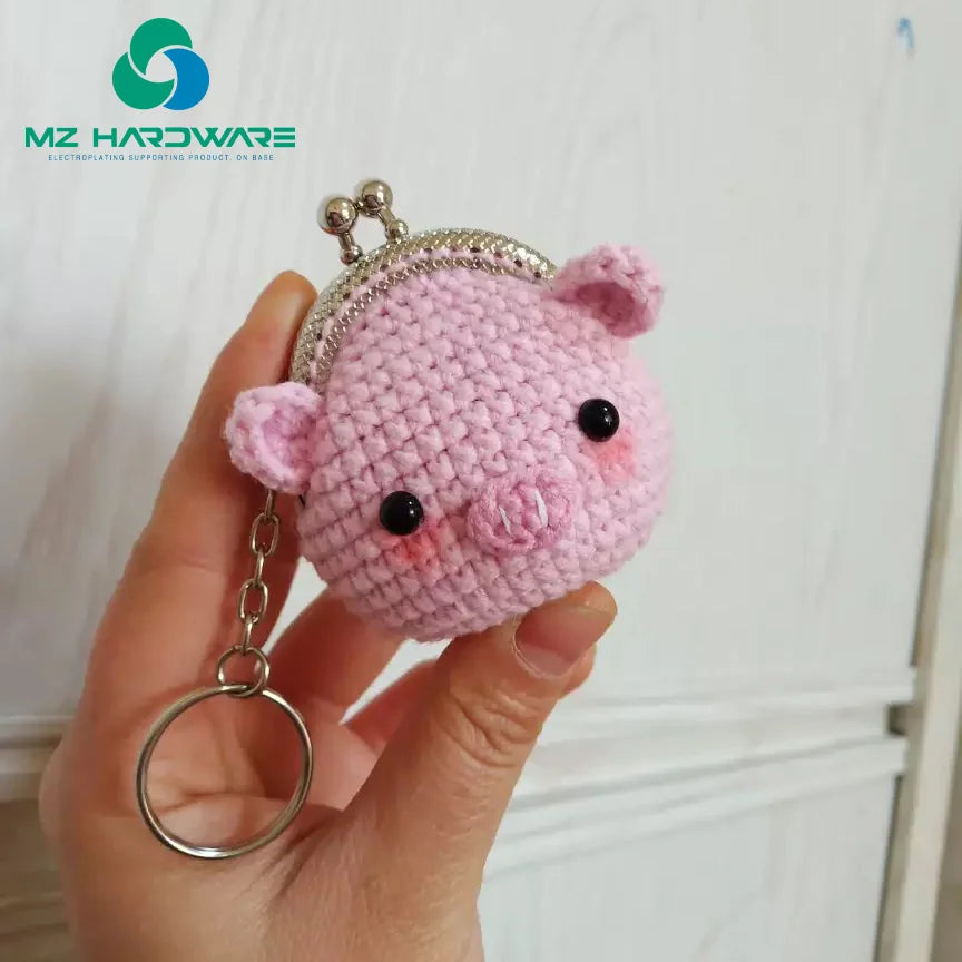 MZ 5cm Arch Embossed Clutch Frame Small Wholesale Metal Purse Frame Clip Handle Key Ring for Coin Purse Bag Making DIY Craft