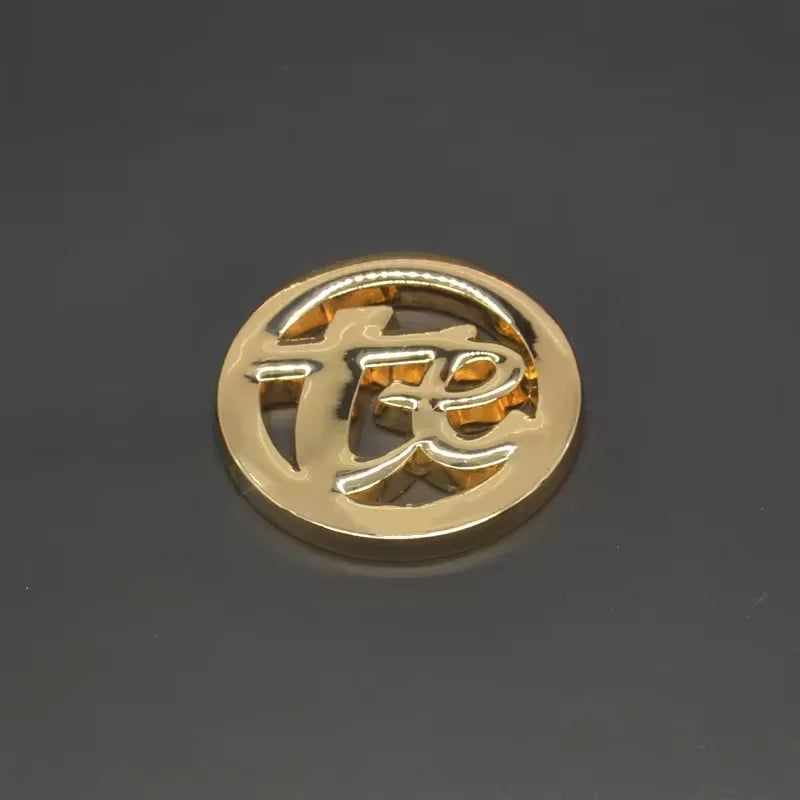 Wholesale Price Custom Metal Logo Label Snap Button Letter Tags Custom Round Logo Leather Snaps for Clothes