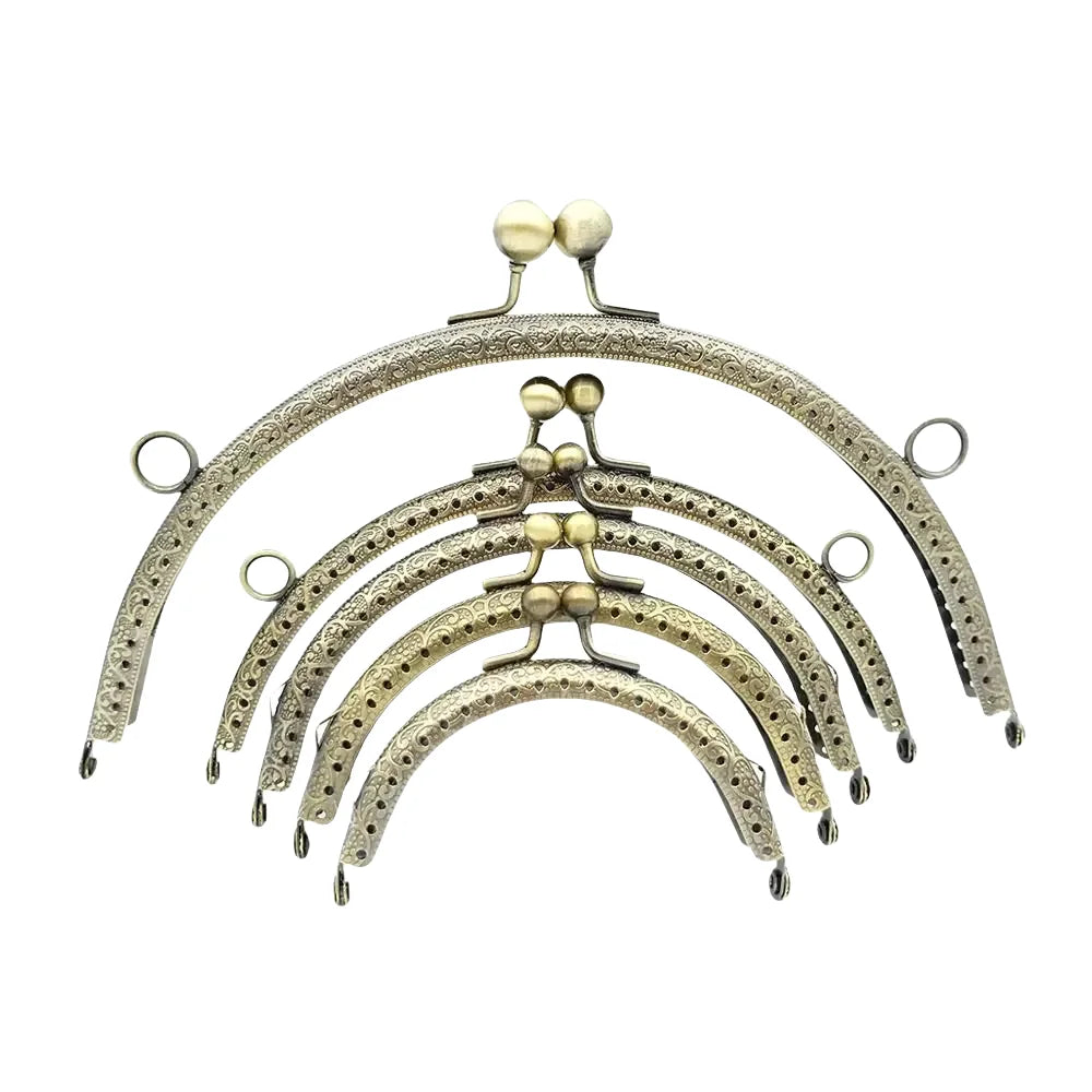 MZhardware Bronze Kiss Clasp Lock Arch Sape Coin Bag Clasp for DIY Coin Bag Handle Sewing Craft Color Purse Clasp Frame
