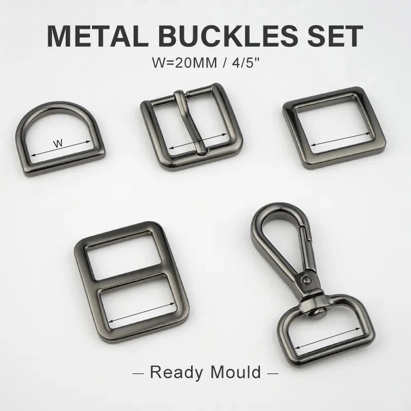 High Quality Metal Slide Adjuster Buckle Hardware Bag Strap Adjustment Side Release Buckle Stainless Steel D Rings for Handbags