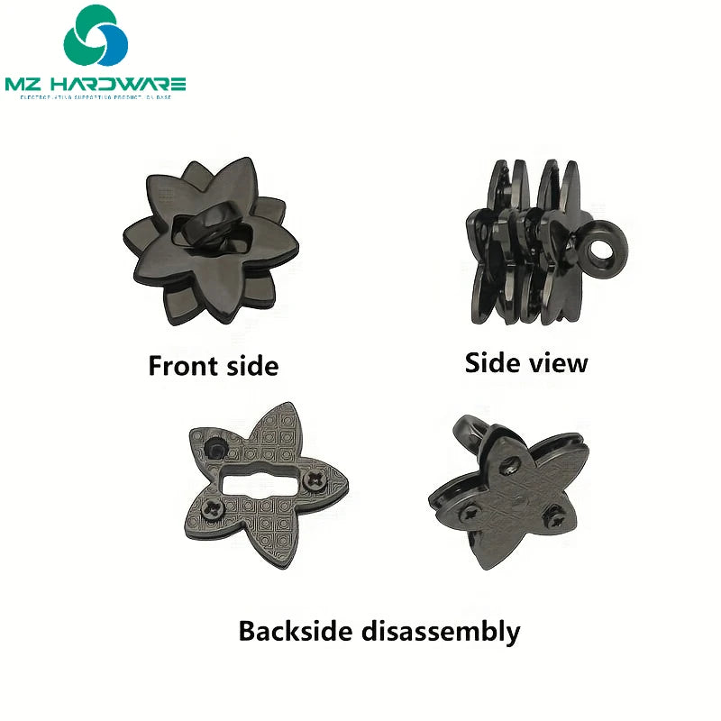 MZ Fashionable  Metal Double Flower-Shaped Lock Clasp for Handbags and Wallets DIY Hardware Accessory Luxury Bag Lock Clasp