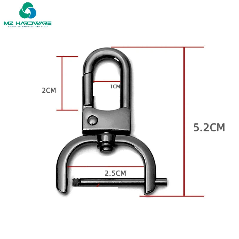 MZ Detachable Carabiner Metal Screw Lobster Clasp Hook Plated Gold Silver Black DIY Jewelry Making Keychain Bag Strap Supplies