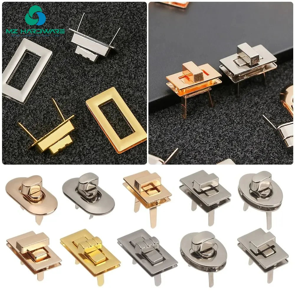 MZhardware Wholesale Zinc Alloy Ladies Bag Accessories Closure Buckle Oval Metal Turn Twist Lock Clasp  Turn Locks Twist Lock