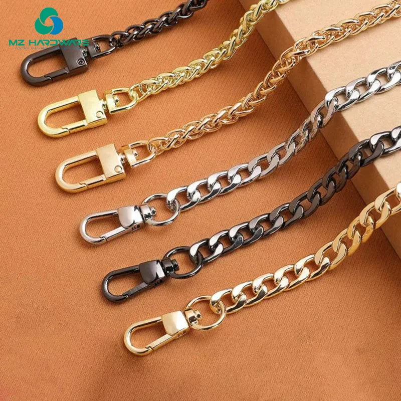 MZ Adjustable Chain Strap for Crossbody Leather and Steel Chain Strap with Ring Crossbody Replacement for Handbag Shoulder Bag