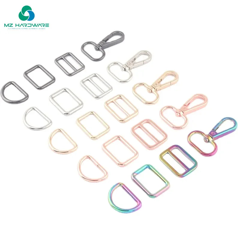 Rainbow Metal Swivel Claw Clasps,Dog Collar Hardware Adjuster Backpack Buckles Webbing Purse Hardware d Ring Belt