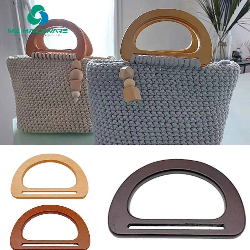 MZhardware DIY-Shape Wooden Purse Handles for Bag Making and Wallet Handle Replacement Handmade Accessories for DIY Bags