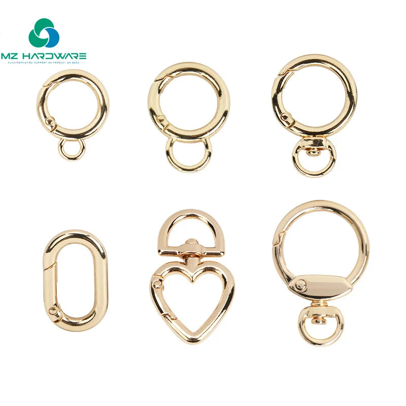 Small Metal Heart-Shaped Snap Hook Keychain Zinc Alloy Clip Webbing Lobster Clasp Collar Carabiner Bag Strap Luggage Rings Iron