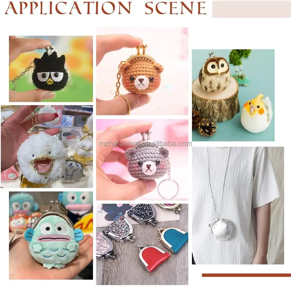 MZhardware Vintage Professional Mini Purse Frame with 5cm Bag Strap Steel Plate Connector Handles Other Bag Parts & Accessories