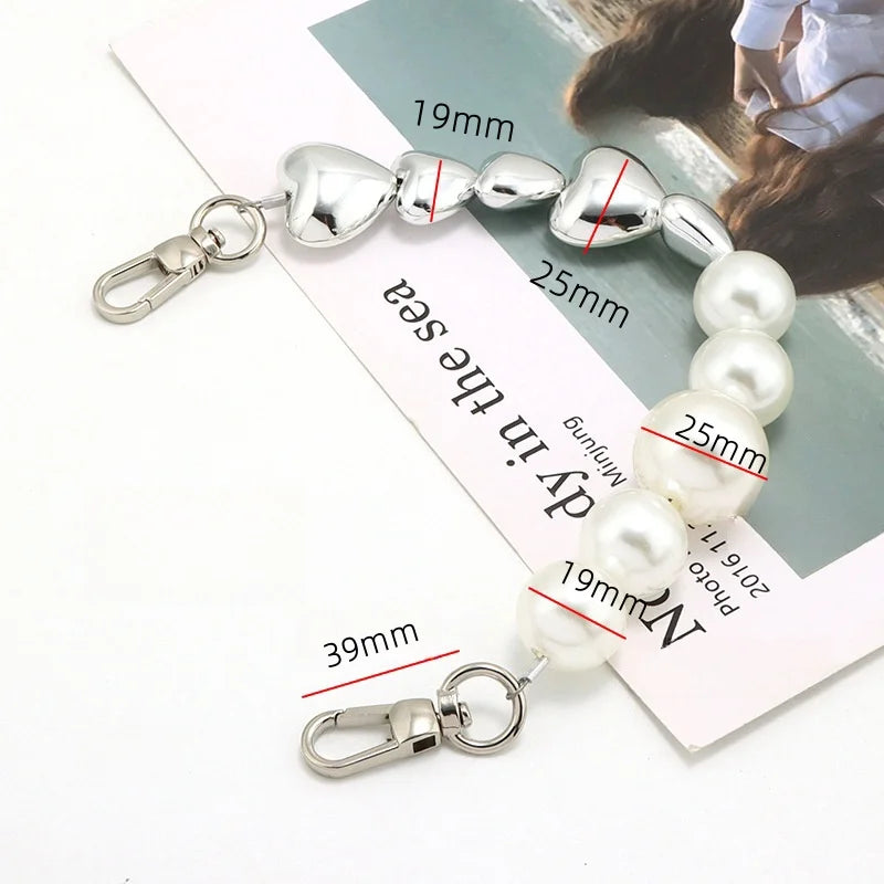 MZhardware Pearl Purse Chain Extender Bag Strap Extension Purse Strap Adjustable Replacement for Women Purse Bag Making Supplies