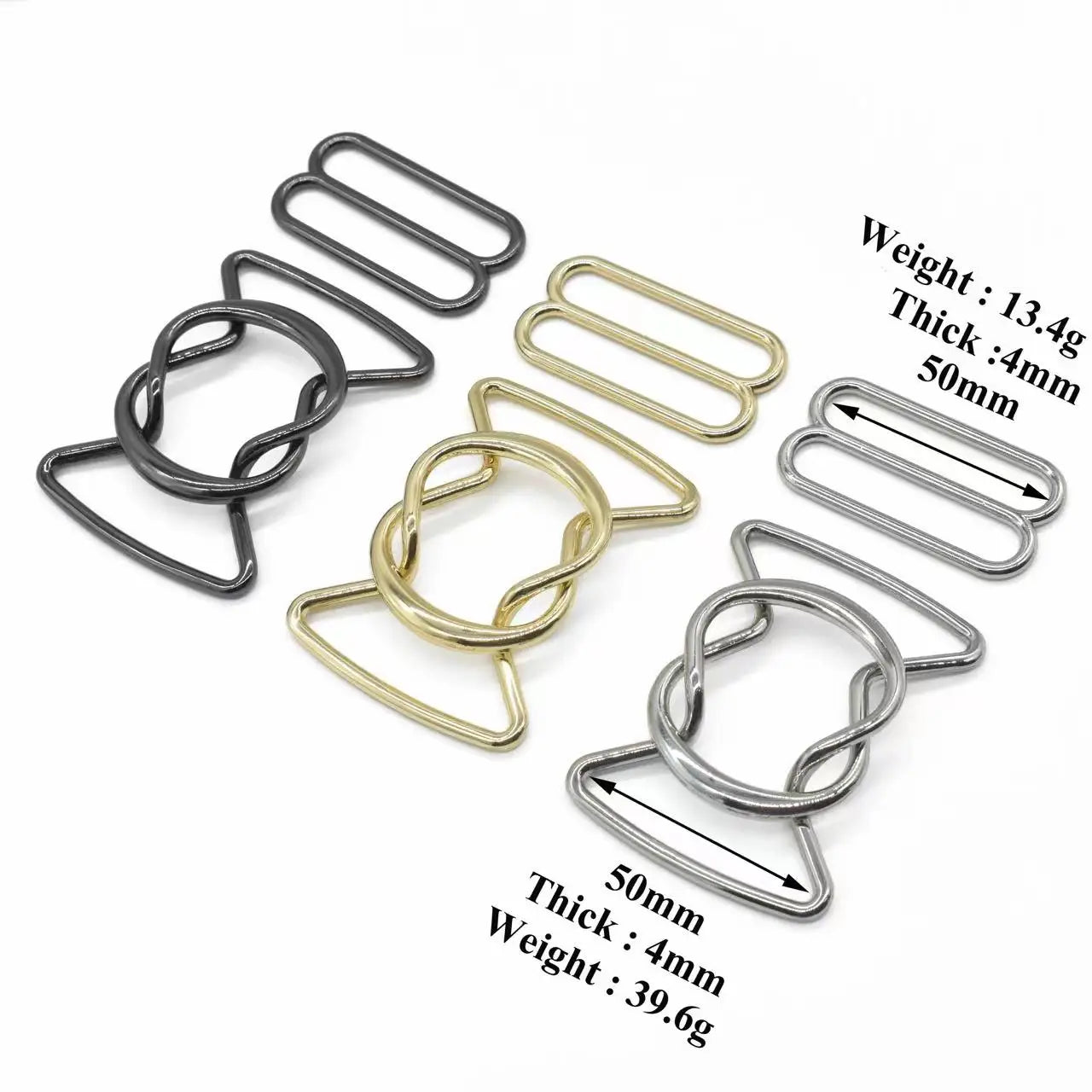 Metal Interlock Buckle 50mm Gold Front Closure Buckle for Belt  Interlocked Belt Buckle,Plating for Handbag Making
