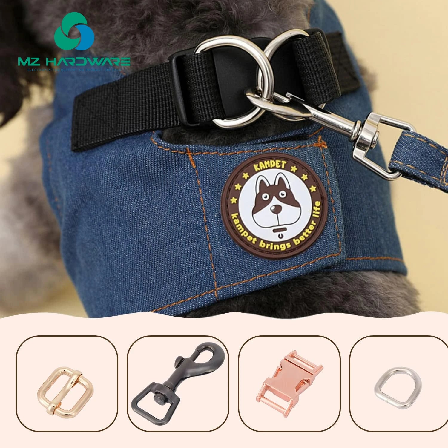 MZhardware Metal Swivel Snaps Hooks with D Rings Side Release Buckles Slide Buckle for Purses Lanyard Dog Collars