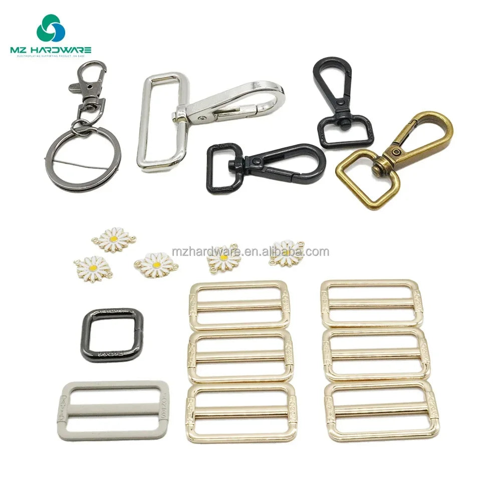 High Quality Metal Label Snap Hook Customized Logo Various Size Bag Accessories Swivel Metal Hook Metal Logo for Handbag Making