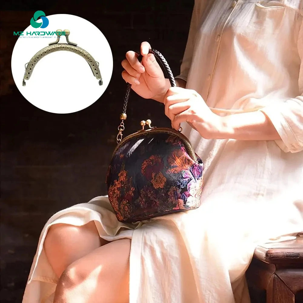 MZhardware Bronze Kiss Clasp Lock Arch Sape Coin Bag Clasp for DIY Coin Bag Handle Sewing Craft Color Purse Clasp Frame