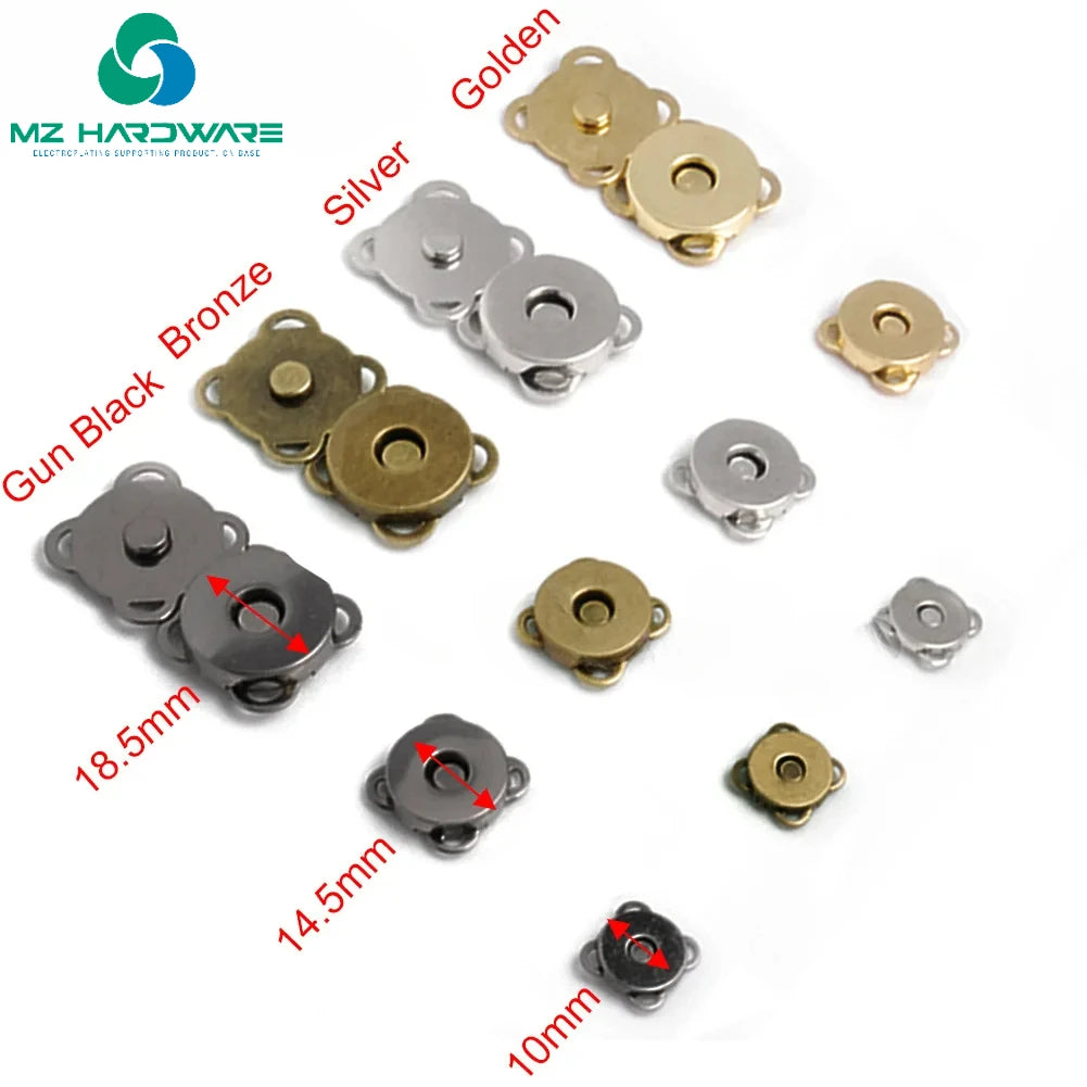 MZHardware Metal Snap Magnet Button Magnetic Fastener Clasp Closure Buckle for Clothes Bag DIY Craft Sewing Accessories 15mm18mm