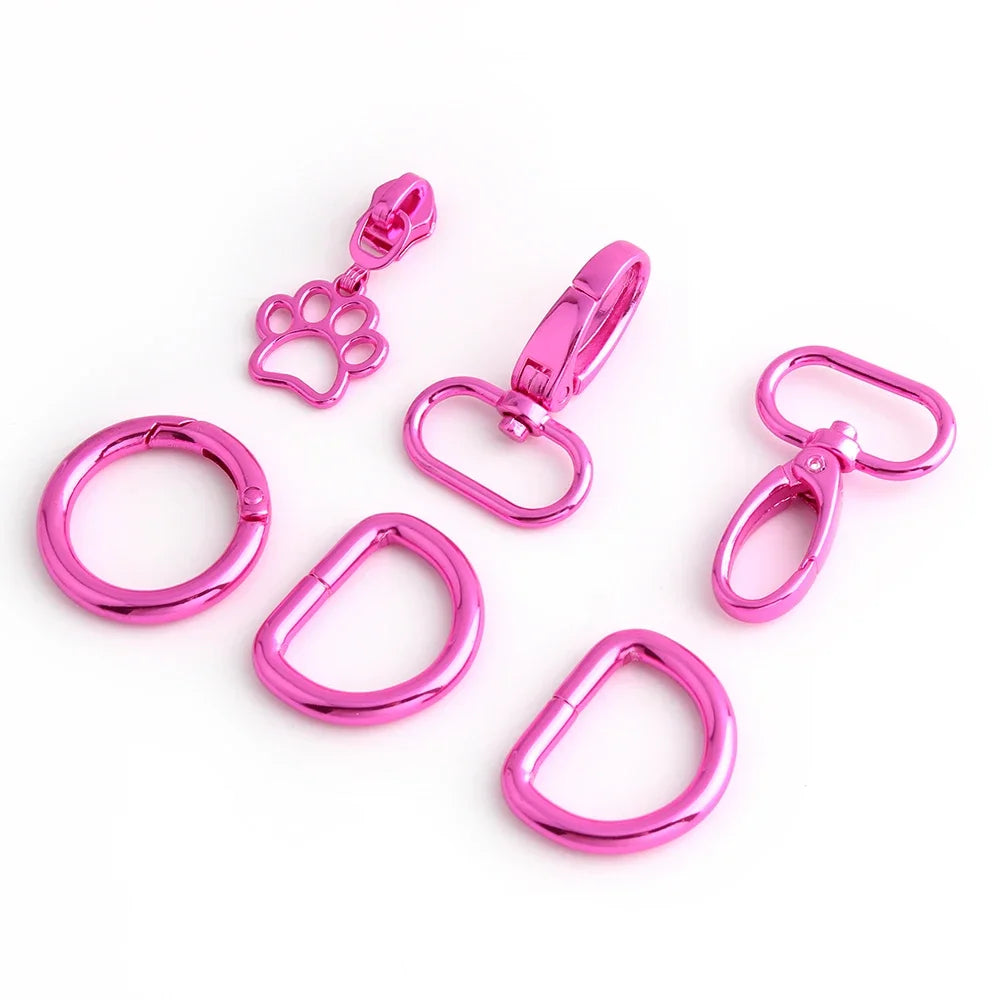 High QualityPink Bag Strap Hook Buckle Metal Slider Puller for Handbag Purse Swivel Clasp Hook D Ring O Ring Accessories