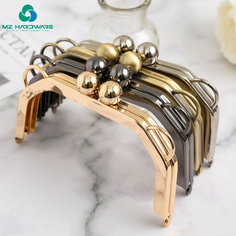 MZhardware High Quality 14cm (6 Inch) Purse Frame Kiss Lock Screws Retro Clutch Purse Frame Making DIY Handmade Bag Accessories