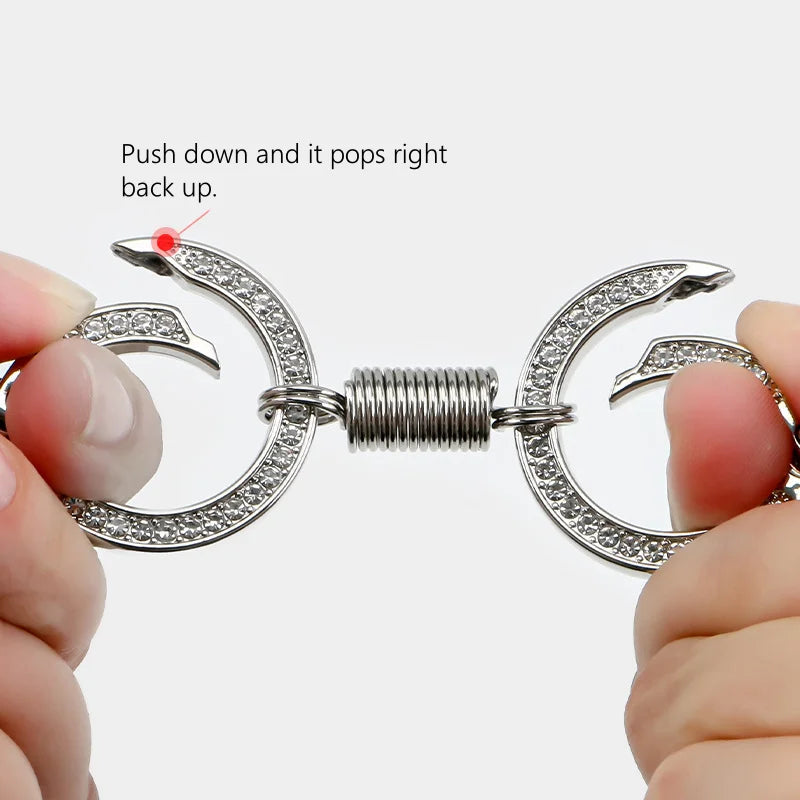 High Quality Metal Keychain Double Ring Bag Accessory Hook Buckle Small Size Spring Opening Design Handbag Use Snap Clip Type
