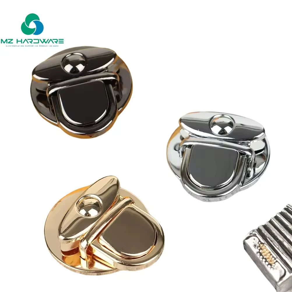 MZ Hardware Purse Thumb Lock Purse Buckle Bag Lock Big Round Purse Metal Clasp Locks for Leather Bags Case Box