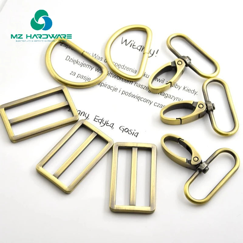 MZ 1 Set Metal Swivel Snaps Hooks with D Rings Tri-Glide Buckle Hook Buckle Bag Accessories One Shopping Hardware Buckles