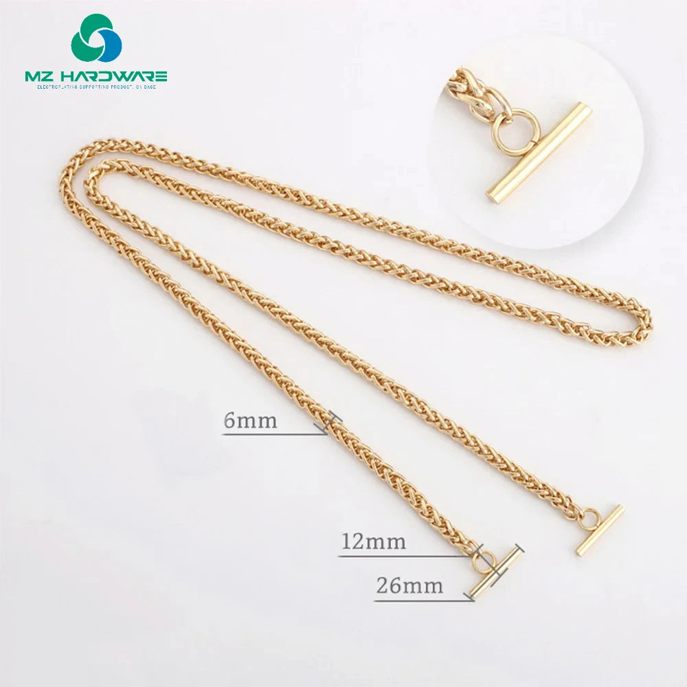 MZ 40-120CM Ladies Handbag Handles Chain Gold Silver Flat Metal Bag Chain Iron Handle Hardware Accessories of Bag
