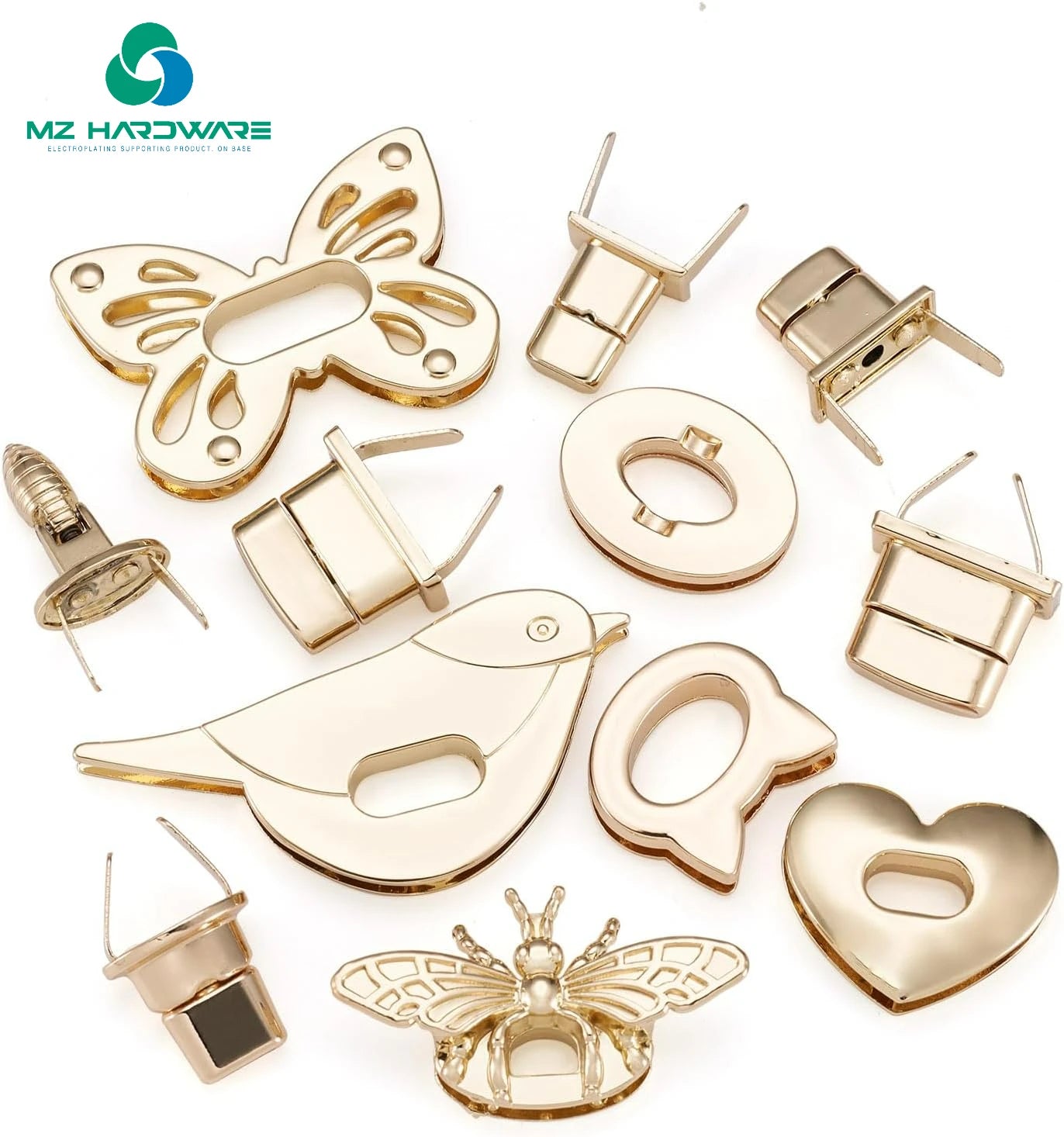 Turn Lock Clasp Purse Clutch Closure Bowknot Heart Flower Rectangle Twist Lock Fastener Handbag Bag Hardware Accessory