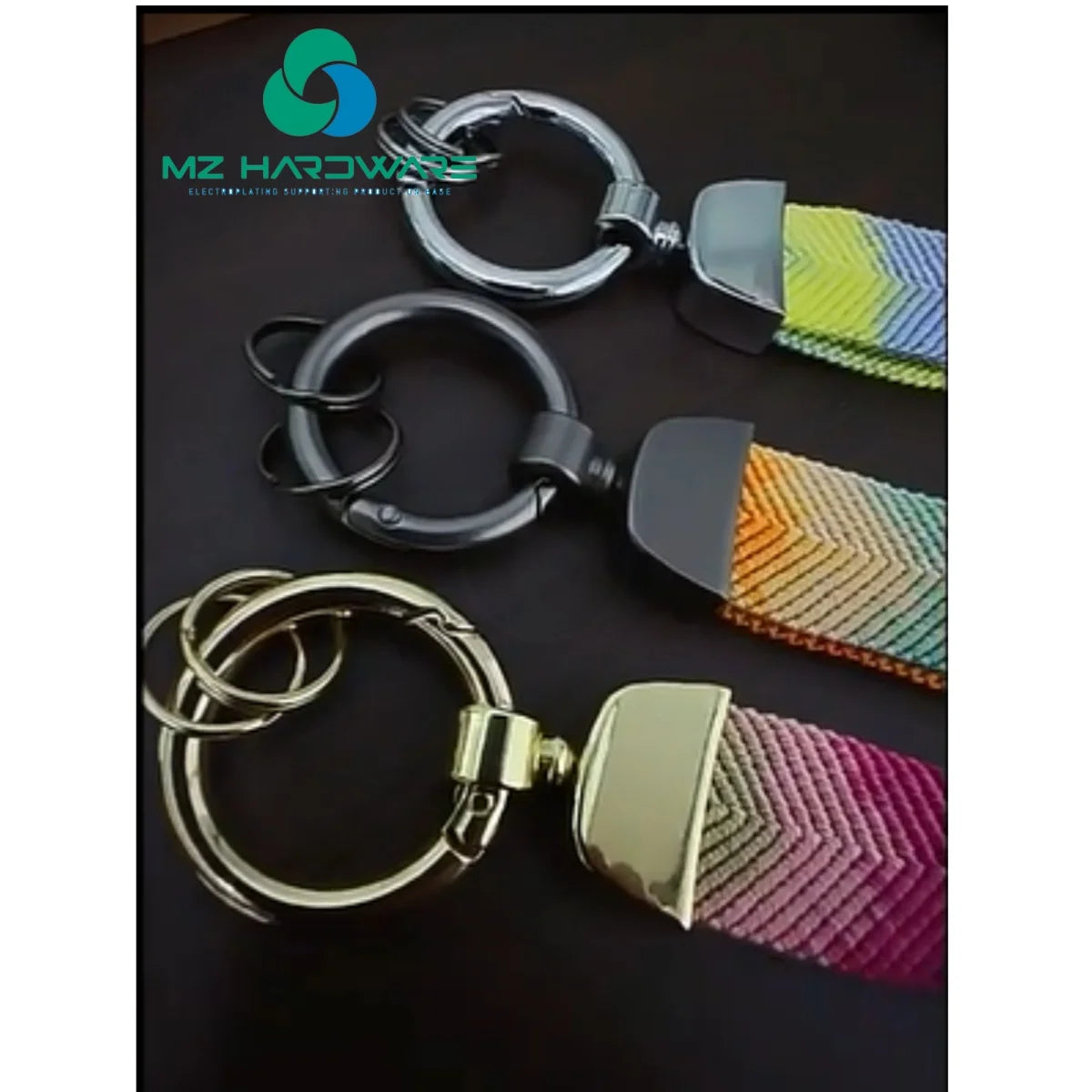 MZhardware Luxury Metal Key Fob Hardware Stainless Steel Swivel Snap Hook Key Ring Pendants Keychain Keychains