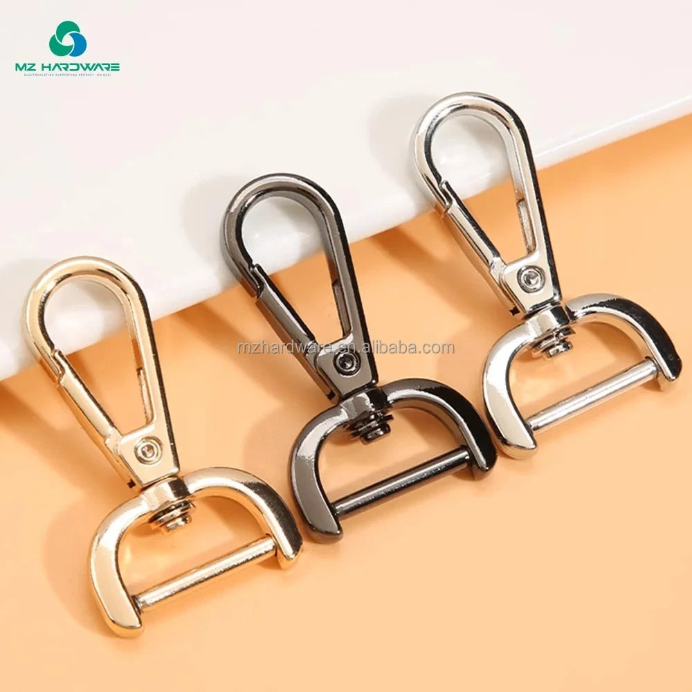 High Quality Metal Label Snap Hook Customized Logo Various Size Bag Accessories Swivel Metal Hook Metal Logo for Handbag Making