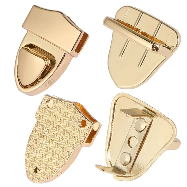 MZ Hardware Tuck Lock Clasp Catch Purse Thumb Buckle Purse Classic Glossy Alloy Purse Thumb Lock for DIY Wallet Leather Bag